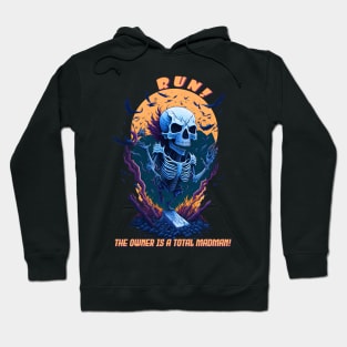 Frightened Skeleton Escaping Madness Hoodie